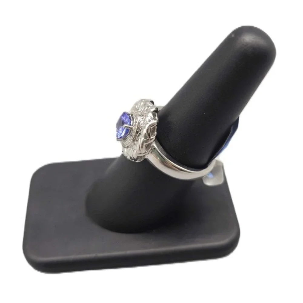 .925 SILVER DIAMOND & TANZANITE FANCY RING SIZE 7 5G	(GNH022600)
